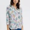 Blouse Col Froufrou Imprimé à Fleurs
