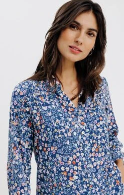 Chemisier Imprimé Floral 7 Chemisier Imprimé Floral -Haute couture k 57230033 armand thiery femme BLEU d1 45