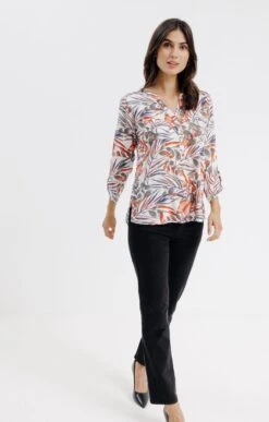 Blouse Col Mao Boutons Nacrés 7 Blouse Col Mao Boutons Nacrés -Haute couture k 57230037 armand thiery femme BLANC o 48