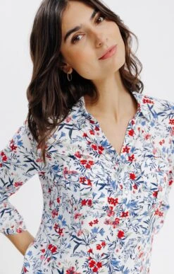 Chemise Imprimée Avec Snaps Nacrés -Haute couture k 57230047 armand thiery femme BLANC d1 48