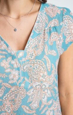 Blouse Imprimée Col V -Haute couture k blouse col v avec piping armand thiery femme AUTRE BLEU d2 175