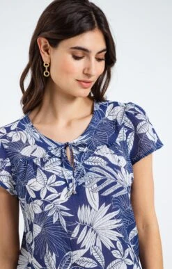 Blouse Imprimé à Fleurs -Haute couture k blouse imprime a fleurs armand thiery femme INDIGO d1 93