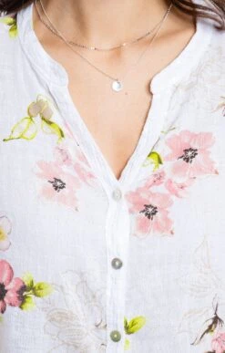 Blouse Imprimée Boutonnée -Haute couture k blouse imprimee boutonnee armand thiery femme BLANC d2 48