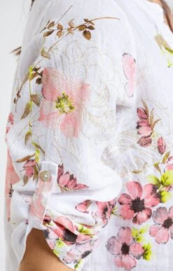 Blouse Imprimée Boutonnée -Haute couture k blouse imprimee boutonnee armand thiery femme BLANC d3 48