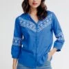 Blouse Unie Avec Broderies