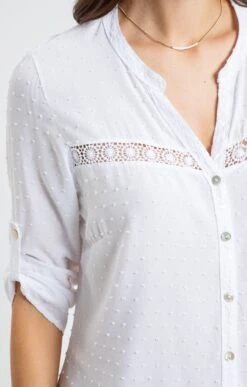 BLOUSE UNIE PLUMETIS -Haute couture k blouse unie fantaisie armand thiery femme BLANC d2 48