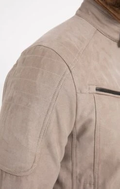 BLOUSON BIKER SUEDE -Haute couture k blouson biker suede at company ECRU d2 68