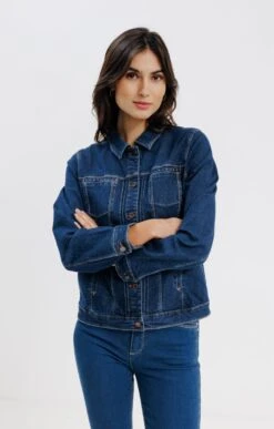 Blouson En Jean Stone -Haute couture k blouson en jeans stone armand thiery femme BLEU d3 45