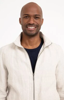 BLOUSON LINO -Haute couture k blouson lino attitude ECRU d1 68