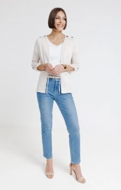 CARDIGAN À NOUETTE ET BOUTONS ÉPAULES -Haute couture k cardigan a nouette et boutons epaules affinites BEIGE o 44