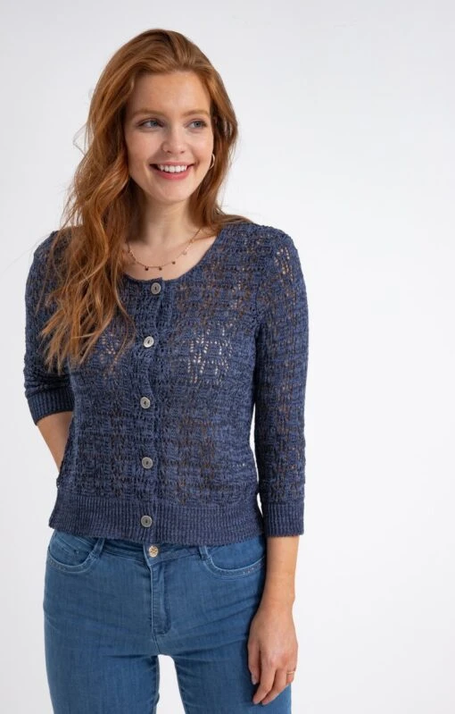 CARDIGAN AJOURÉ BOUTONNÉ ALL OVER