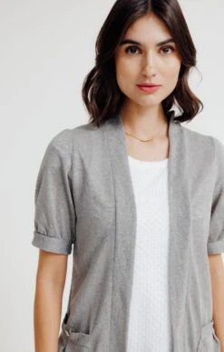 CARDIGAN BORD À BORD MANCHES COUDES -Haute couture k cardigan bord a bord manches coudes affinites KAKI CLAIR d1 104