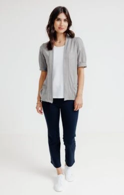 CARDIGAN BORD À BORD MANCHES COUDES -Haute couture k cardigan bord a bord manches coudes affinites KAKI CLAIR o 104