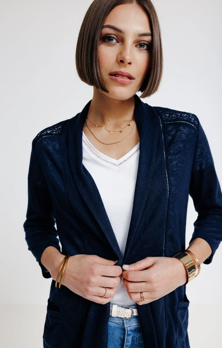 CARDIGAN COL ÉCHARPE AVEC CROCHET 4 CARDIGAN COL ÉCHARPE AVEC CROCHET – Image 4