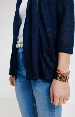 CARDIGAN COL ÉCHARPE AVEC CROCHET 9 CARDIGAN COL ÉCHARPE AVEC CROCHET -Haute couture k cardigan col echarpe avec crochet affinites MARINE d2 2