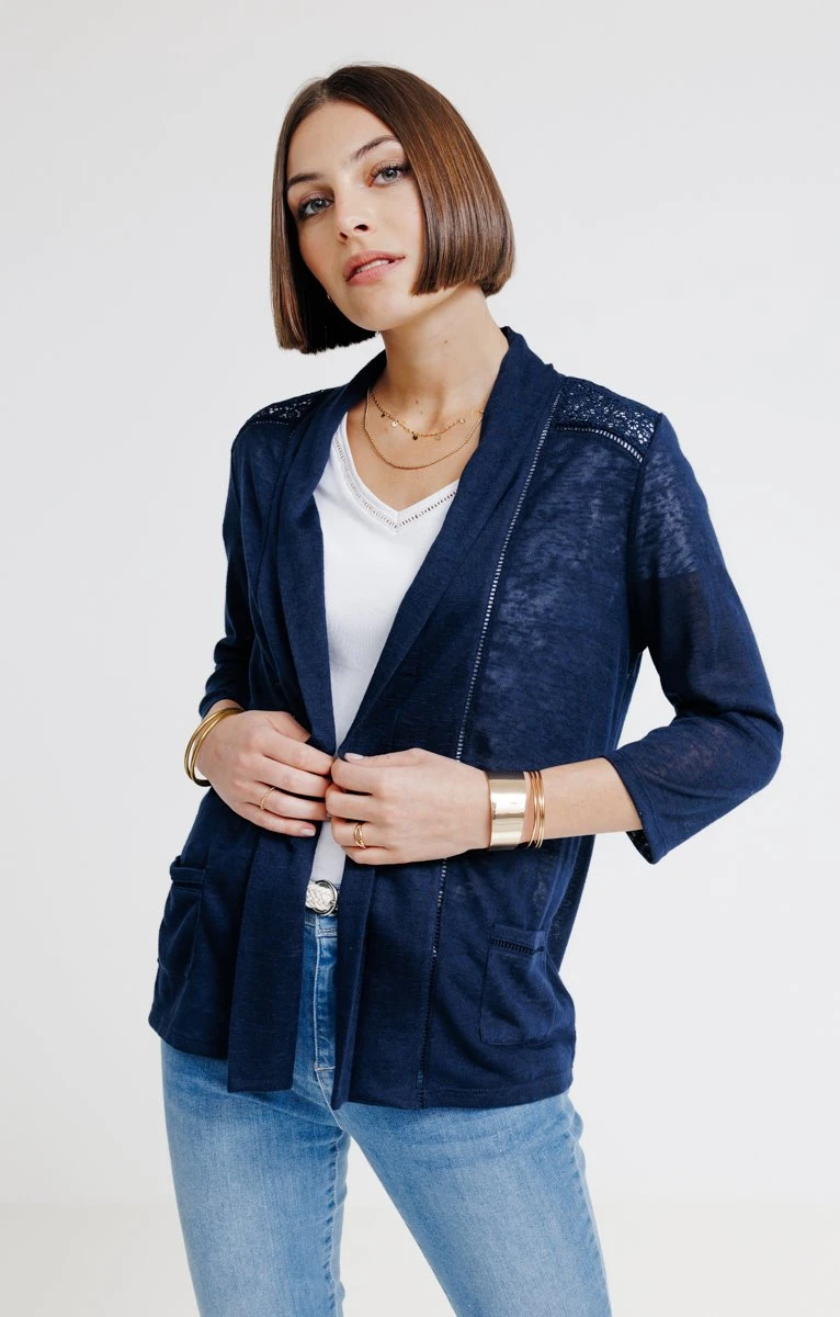 CARDIGAN COL ÉCHARPE AVEC CROCHET 1 CARDIGAN COL ÉCHARPE AVEC CROCHET