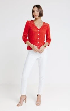 CARDIGAN COL V CROCHET PLACÉ 6 CARDIGAN COL V CROCHET PLACÉ -Haute couture k cardigan col v crochet place affinites VIOLINE o 114