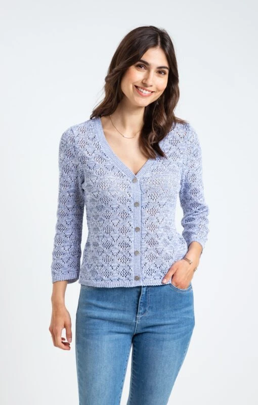 Cardigan Col V Tricotage