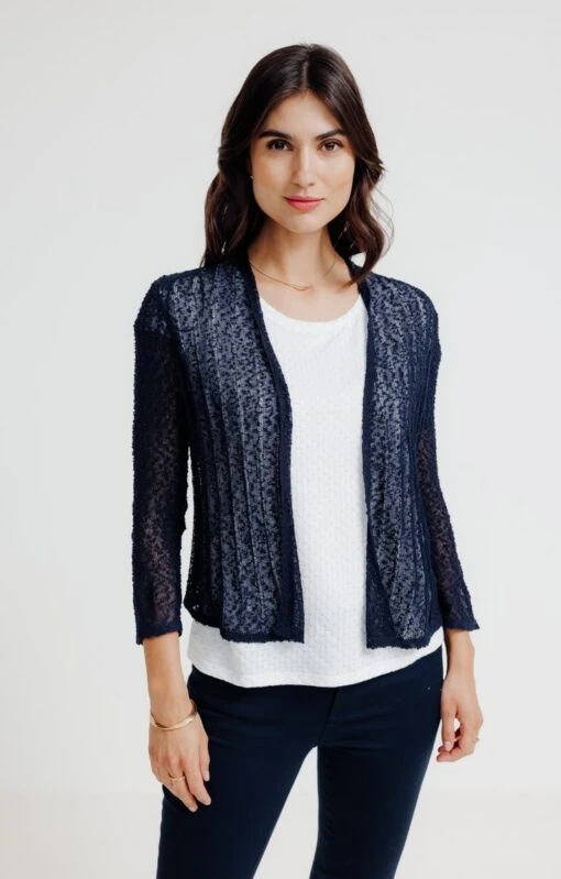 CARDIGAN MAILLE POPCORN LÉGÈRE