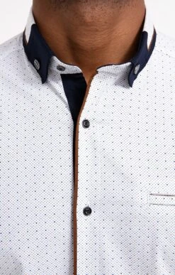 Chemise Ajustée à Motifs Imprimés -Haute couture k chemise ajustee a motifs imprimes studio BLANC d 48