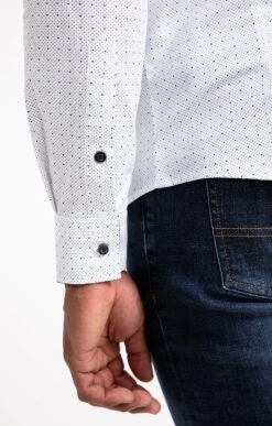 Chemise Ajustée à Motifs Imprimés -Haute couture k chemise ajustee a motifs imprimes studio BLANC d3 48