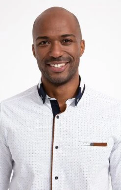 Chemise Ajustée à Motifs Imprimés -Haute couture k chemise ajustee a motifs imprimes studio BLANC o 48