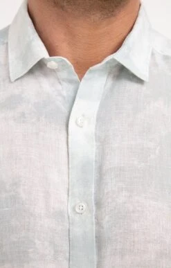 Chemise Ajustée En Lin Motif Tie & Dye -Haute couture k chemise ajustee en lin motif tie dye at company TILLEUL d 229