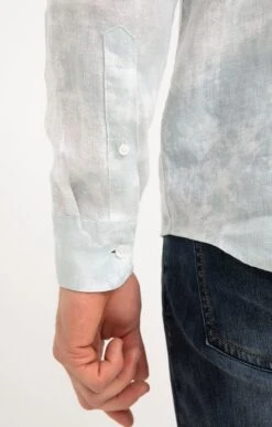 Chemise Ajustée En Lin Motif Tie & Dye -Haute couture k chemise ajustee en lin motif tie dye at company TILLEUL d1 229