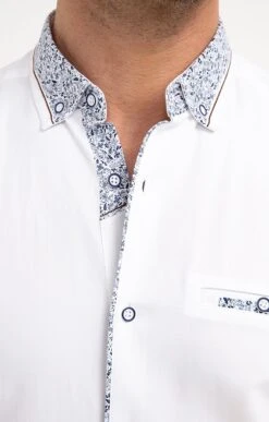 Chemise Ajustée Unie -Haute couture k chemise ajustee unie studio BLANC d 48