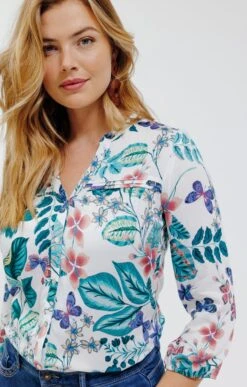 Chemise Col Mao Imprimée -Haute couture k chemise col mao imprimee affinites BLANC d1 48