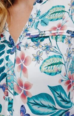 Chemise Col Mao Imprimée -Haute couture k chemise col mao imprimee affinites BLANC d2 48