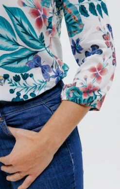 Chemise Col Mao Imprimée -Haute couture k chemise col mao imprimee affinites BLANC d3 48