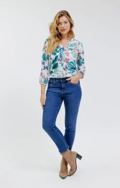 Chemise Col Mao Imprimée -Haute couture k chemise col mao imprimee affinites BLANC o 48