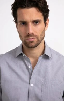 CHEMISE COUPE CONFORT BIGRIS -Haute couture k chemise coupe confort bigris per l uomo GRIS MOYEN o 10