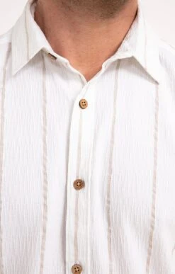 Chemise à Rayures -Haute couture k chemise homme a rayures attitude BLANC d1 48