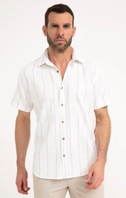 Chemise à Rayures -Haute couture k chemise homme a rayures attitude BLANC f1 48