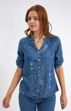 Chemise Imprimée -Haute couture k chemise imprimee affinites BLEU d 45