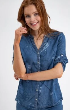 Chemise Imprimée -Haute couture k chemise imprimee affinites BLEU d1 45