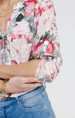 Chemise Imprimée Avec Boutons -Haute couture k chemise imprimee avec boutons affinites BLANC d2 48