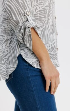 Chemise Imprimée Boutons Jaspés -Haute couture k chemise imprimee boutons jaspes affinites KAKI CLAIR d2 104