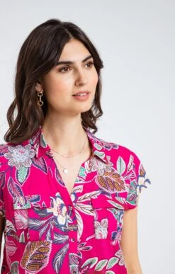 Chemise Imprimée Manches Courtes -Haute couture k chemise imprimee manches courtes armand thiery femme PIVOINE d1 111