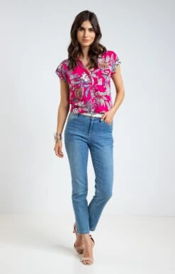 Chemise Imprimée Manches Courtes -Haute couture k chemise imprimee manches courtes armand thiery femme PIVOINE o 111