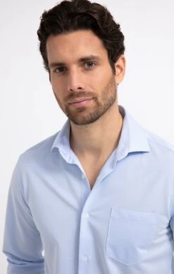 Chemise Manche Longue Coupe Ajustée -Haute couture k chemise manche longue coupe ajustee per l uomo BLEU CIEL o 60