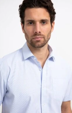 Chemise Manches Courtes Coupe Confort 7 Chemise Manches Courtes Coupe Confort -Haute couture k chemise manches courtes coupe confort per l uomo BLEU CIEL o 60