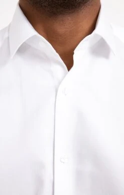 CHEMISE MANCHES COURTES SATIN -Haute couture k chemise manches courtes satin executive BLANC d1 48