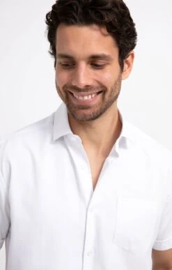 CHEMISE MANCHES COURTES COUPE CONFORT -Haute couture k chemises manches courtes coupe confort per l uomo BLANC o 48