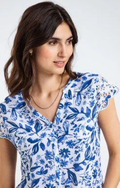 Chemisette Imprimée Avec Broderies -Haute couture k chemisette imprimee avec broderies armand thiery femme BLANC d1 48