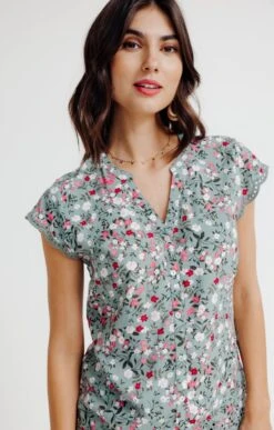 Chemisier Imprimé -Haute couture k chemisier imprime affinites VERT NIL d1 69