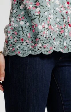 Chemisier Imprimé -Haute couture k chemisier imprime affinites VERT NIL d2 69