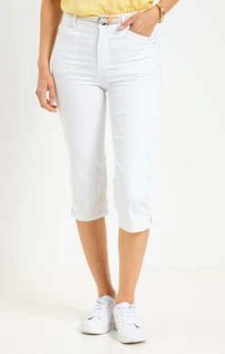 Corsaire En Coton Avec Ceinture Tressée 7 Corsaire En Coton Avec Ceinture Tressée -Haute couture k corsaire en coton avec ceinture tressee affinites BLANC o 48